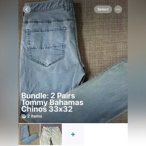 Bundle: 2 Pairs Tommy Bahama Chinos 33x31